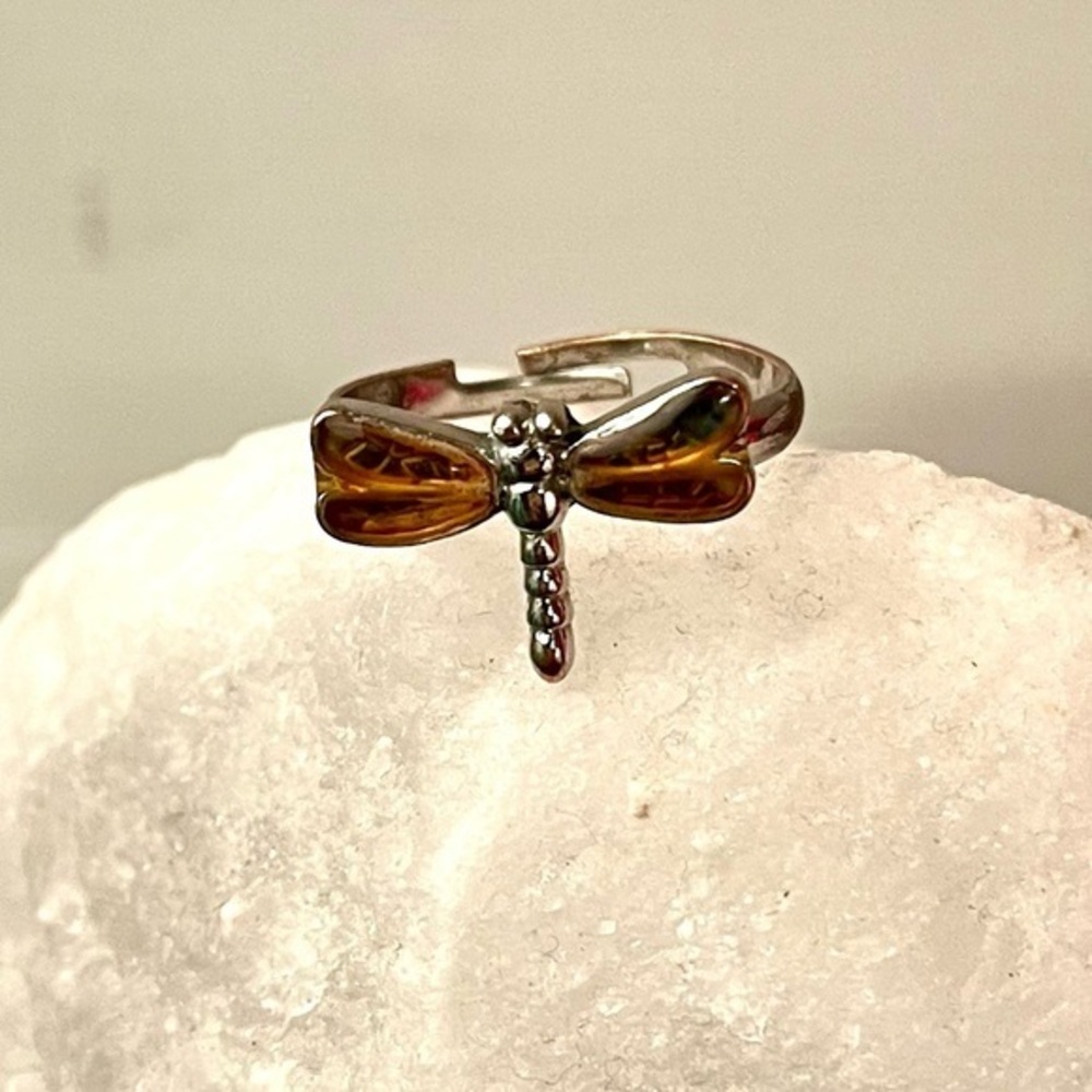 Vintage Costume Dragonfly Ring Adjustable Size
